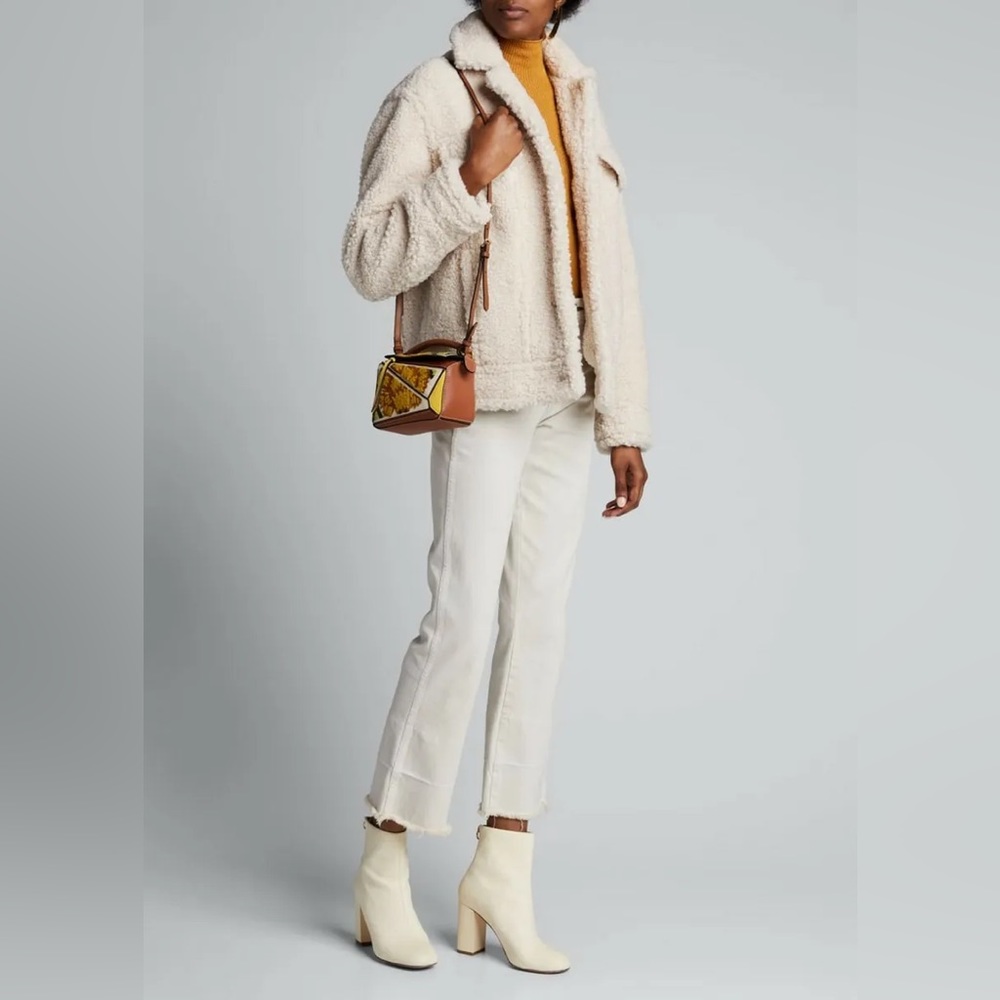 Vince Teddy Sherpa Jacket in Pearl